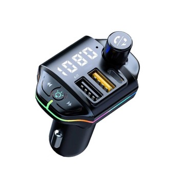 A10 Colorful Atmosphere Light FM Bluetooth Transmitter Car Charger