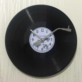 12 Inch Vinyl Record DIY Wall Clock Retro Vintage Record Clock(White  Numbers)