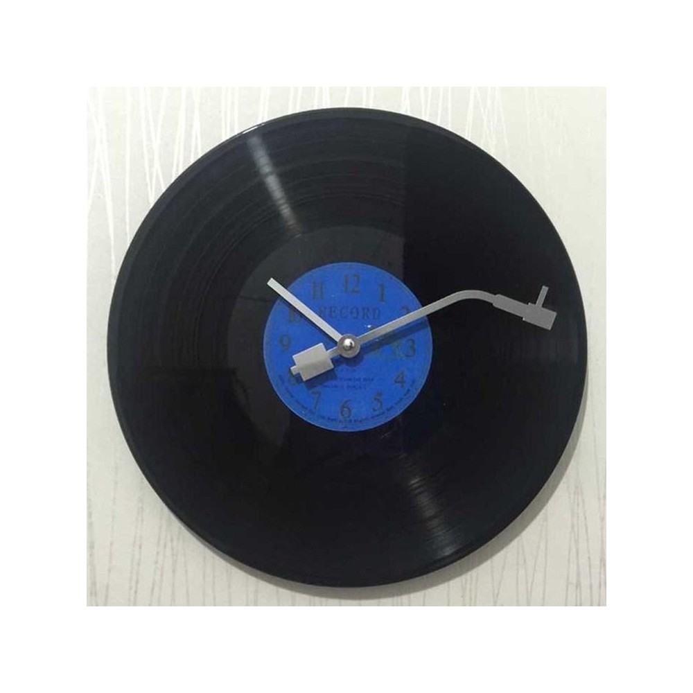 12 Inch Vinyl Record DIY Wall Clock Retro Vintage Record Clock(Blue  Numbers)