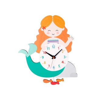 Cartoon Shake Wall Clock Children Room Decoration Wall Clock (Mermaid)