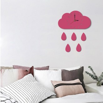 Clouds Pattern Creative Living Room Decorative Wall Clock (Pink)