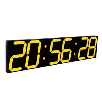 Multifunctional LED Wall Clock Creative Digital Clock, Style:Sealed Box Remote Control(Gold Font)