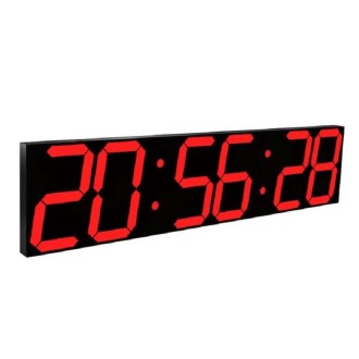 Multifunctional LED Wall Clock Creative Digital Clock, Style:Sealed Box Remote Control(Red Font)