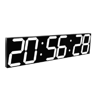 Multifunctional LED Wall Clock Creative Digital Clock, Style:Sealed Box Remote Control(White Font)