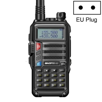 Baofeng BF-UV5R Plus S9 FM Interphone Handheld Walkie Talkie, EU Plug(Black)