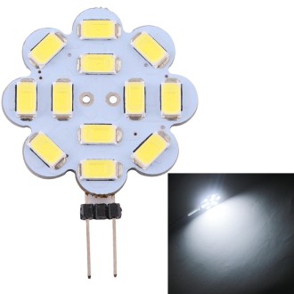 G4 12 LEDs SMD 5730 240LM 6000-6500K Plum Flower Shape Stepless Dimming Energy Saving Light Pin Base Lamp Bulb, DC 12V(White Lig