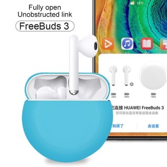 For Huawei FreeBuds 3 Split Style Liquid Silicone Wireless Earphone Protective Case Storage Box(White)