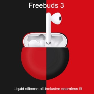 For Huawei FreeBuds 3 Split Style Liquid Silicone Wireless Earphone Protective Case Storage Box(White)