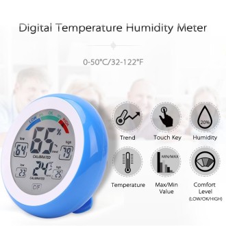 TS-S93 Multifunctional Digital Thermometer Hygrometer Temperature Humidity Meter, Value Trend Display C/Funit