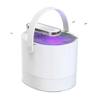 Photocatalyst Inhalation Type Mosquito Trap LED Blue And Purple Light Mosquito Killing Lamp(White)