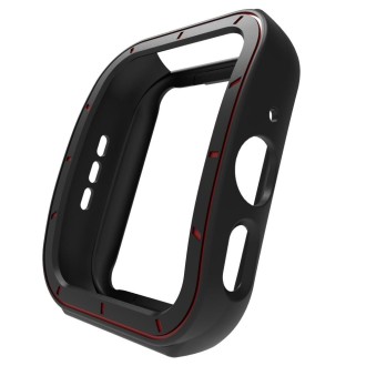 For OPPO Watch 3 TPU Half-cover Hollowed Watch Case with scale(Black Red)