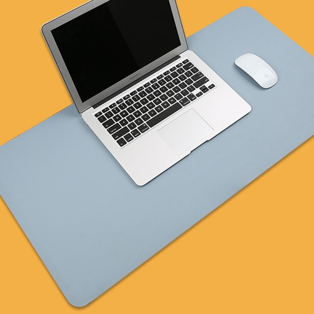 Multifunction Business PU Leather Mouse Pad Keyboard Pad Table Mat Computer Desk Mat, Size: 60 x 30cm(Baby Blue)