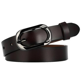 ZK--052 Soft and Wear-resistant Fine Cowhide Belt with Pin Buckle, Length: 115cm(Coffee)