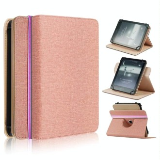 For 6 inch Rotating Universal Leather Tablet Case(Rose Gold)