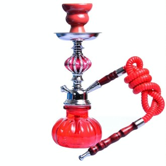 Single Tube Glass Hookah (Red)