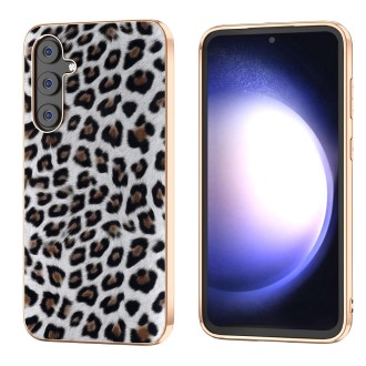 For Samsung Galaxy S23 FE 5G Nano Plating Leopard Print Phone Case(Silver)