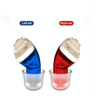 AN127 Invisible In-Ear Hearing Aid Sound Amplifier For The Elderly And Hearing Impaired(Red Right Ear)