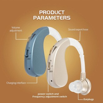 Hearing Aid Audiphones Sound Amplifier EU Plug(Blue)