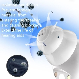 Old People Voice Amplifier Sound Collector Hearing Aid(Skin Color Double Machine + White Charging Bin)