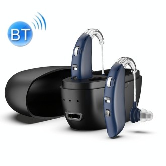 GM-301 Hearing Aid Rechargeable Sound Amplifier,Spec: With Charging Pod Blue+Black