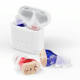 GM-910C Type-C Port CIC Hearing Aids Rechargeable Invisible Sound Amplifier(Red Blue)