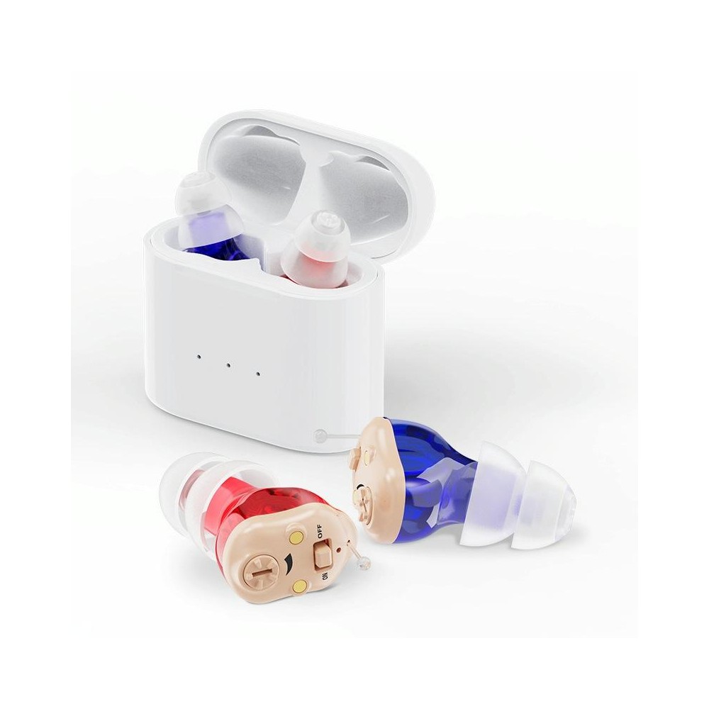 GM-910C Type-C Port CIC Hearing Aids Rechargeable Invisible Sound Amplifier(Red Blue)