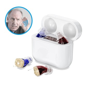 GM-912 Digital Hearing Aid Sound Amplifier With Digital Display Charging Compartment(Red Blue)