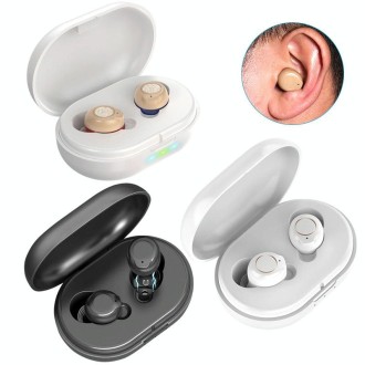 Older Young Sound Amplifier Sound Collector Hearing Aid(White)