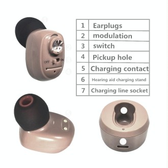 KAIXINWEI VHP-601 DC3.7V In-ear Bluetooth Hearing Aid Sound Amplifier (Flesh Color)