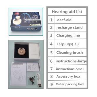 KAIXINWEI VHP-601 DC3.7V In-ear Bluetooth Hearing Aid Sound Amplifier (Black)