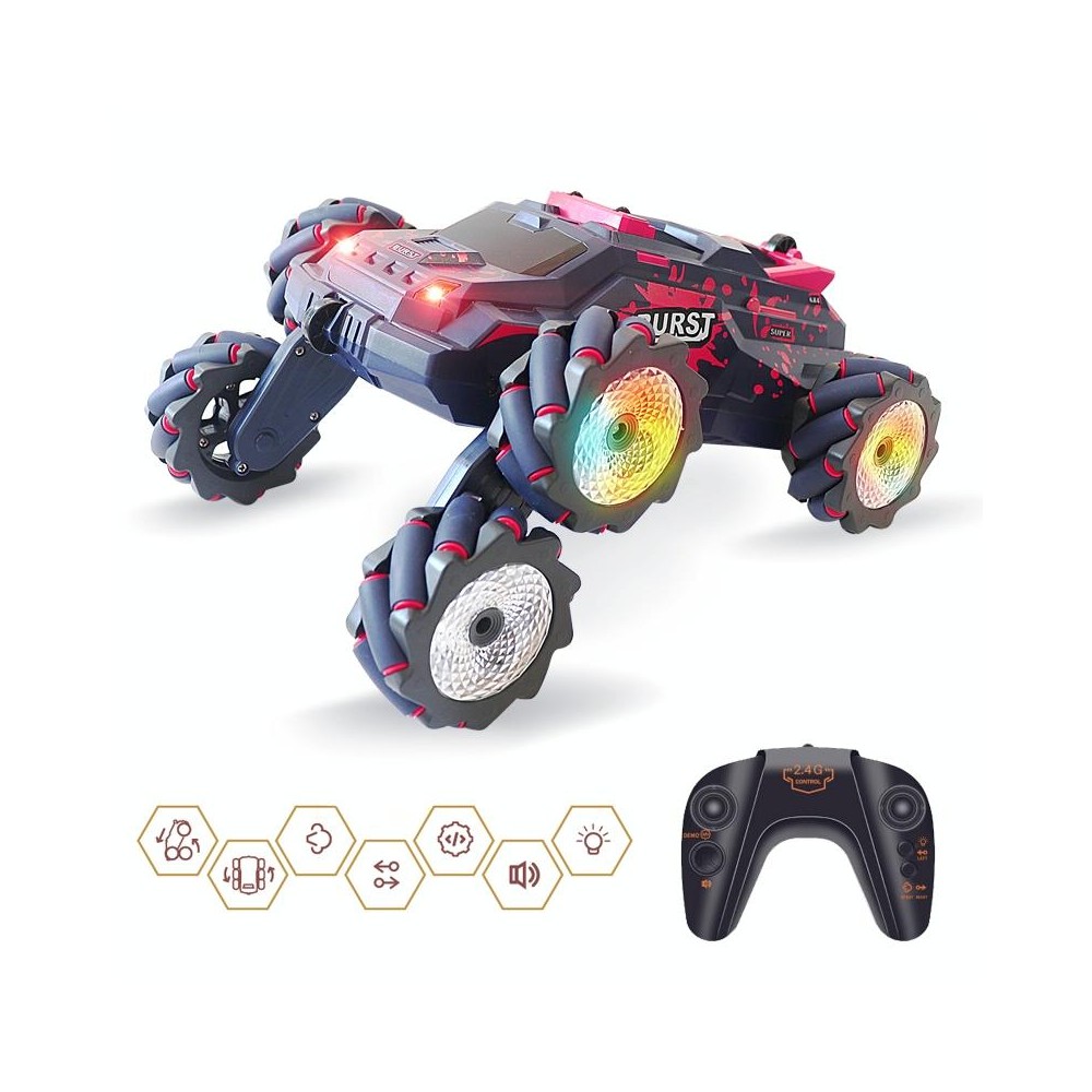 MoFun JC03P 2.4G Remote Control Six-wheeled Stunt Car, Specifications:Single RC(Red)