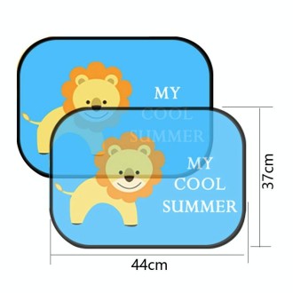 1 Pair Auto Sunshade Window Sunscreen Insulation Sunshade(Lion)