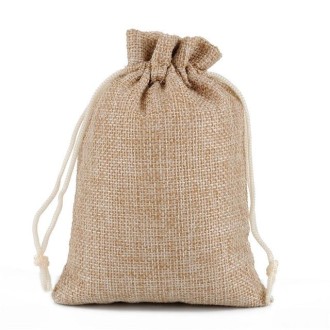 50 PCS Multi size Linen Jute Drawstring Gift Bags Sacks Wedding Birthday Party Favors Drawstring Gift Bags, Size:15x20cm(Linen C