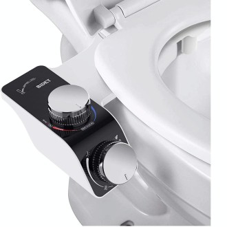 Bidet Toilet Seat Attachment With Hot & Cold Double Nozzle Personal Hygiene 3/8 For Europe