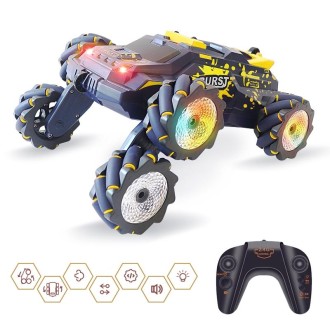 MoFun JC03P 2.4G Remote Control Six-wheeled Stunt Car, Specifications:Single RC(Yellow)