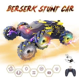 MoFun JC03P 2.4G Remote Control Six-wheeled Stunt Car, Specifications:Single RC(Yellow)