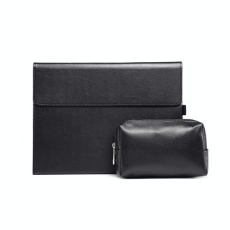 For Microsoft Surface Pro 7 / 7+ Microfiber Lambskin Texture Magnetic Horizontal Flip Leather Case + Power Supply Bag with Pen S