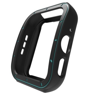 For OPPO Watch 3 Pro TPU Half-cover Hollowed Watch Case with scale(Black Blue)