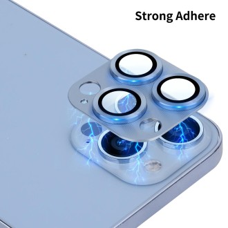 For iPhone 13 Pro / 13 Pro Max ENKAY Aluminium Alloy + Tempered Glass Camera Lens Cover (Sierra Blue)