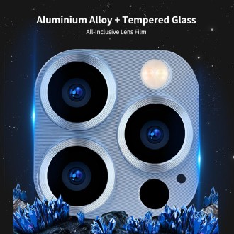 For iPhone 13 Pro / 13 Pro Max ENKAY Aluminium Alloy + Tempered Glass Camera Lens Cover (Sierra Blue)