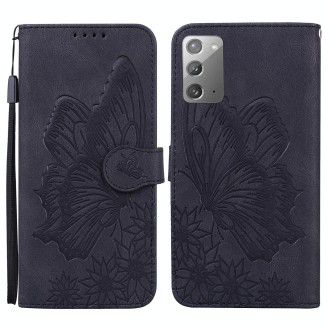 For Samsung Galaxy Note20 Retro Skin Feel Butterflies Embossing Horizontal Flip Leather Case with Holder & Card Slots & Wallet(B