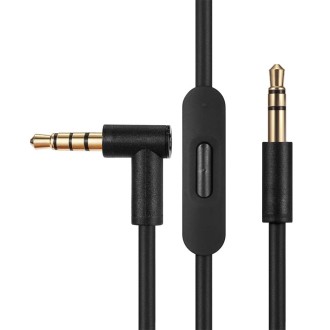 ZS0087 3.5mm Male to Male Earphone Cable with Mic & Wire-controlled, Cable Length: 1.4m(Black)