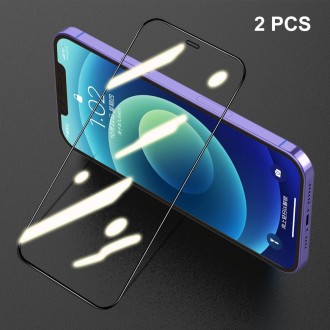 For iPhone 12 mini 2pcs ENKAY Hat-Prince Full Glue 0.26mm 9H 2.5D Tempered Glass Full Coverage Film