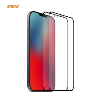 For iPhone 12 mini 2pcs ENKAY Hat-Prince 0.26mm 9H 6D Curved Full Coverage Tempered Glass Protector