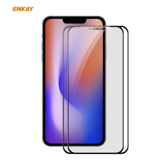 For iPhone 12 mini 2pcs ENKAY Hat-Prince 0.26mm 9H 6D Privacy Anti-spy Full Screen Tempered Glass Film