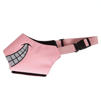 Cartoon Dog Mouth Cover Anti-Bite Nylon Dog Mask, Size: L(Pink)