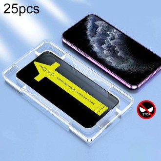 For iPhone 11 Pro Max / XS Max 25pcs Anti-peeping Fast Attach Dust-proof Anti-static Tempered Glass Film