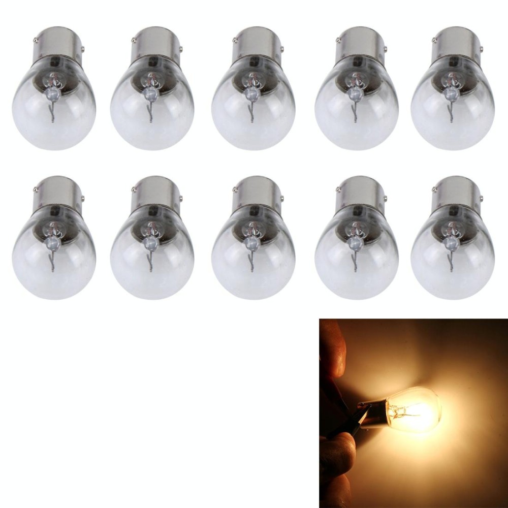 10 PCS 1156/BA15S 3W Car Turn Light with Glass Shell, DC 12V(Warm White)