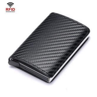 HUMERPAUL RFID Anti-Magnetic Automatic Card Set Credit Card Box Coin Bag(Carbon Fiber)