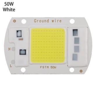 High Power 220V LED FloodlightCool/Warm White COB LED Chip IP65 Smart IC Driver Lamp(50W white)